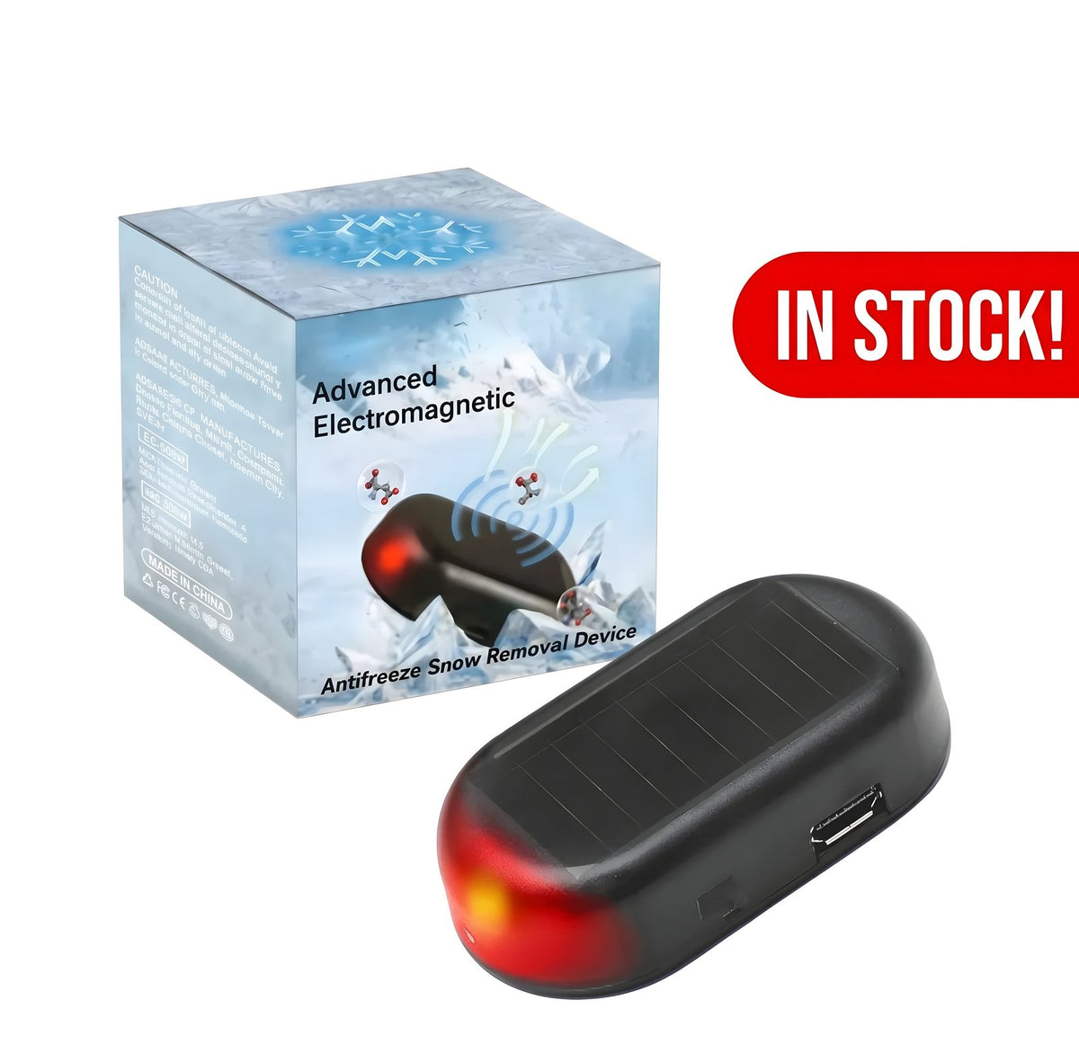 Dashboard antifreeze device with blue presentation box