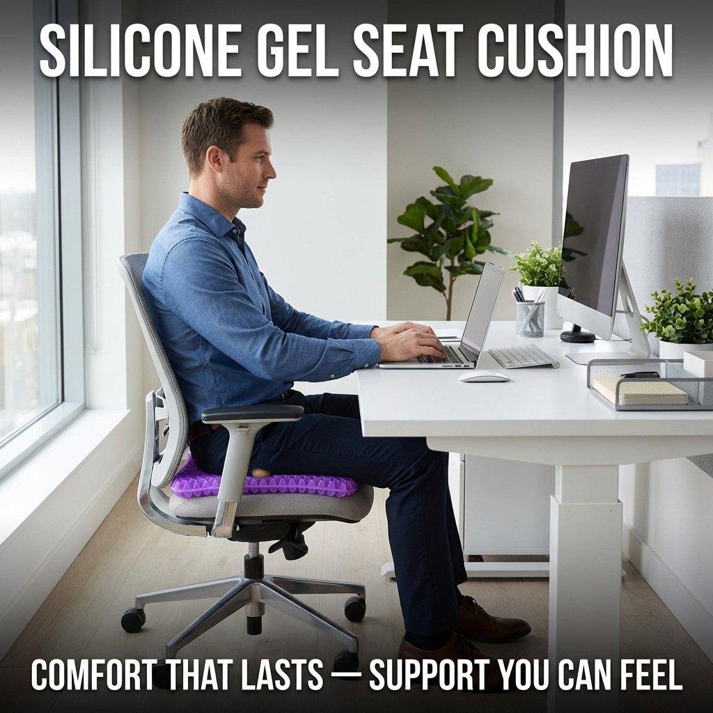 Ergonomic Silicone Gel Seat Cushion - Relief You Can Feel