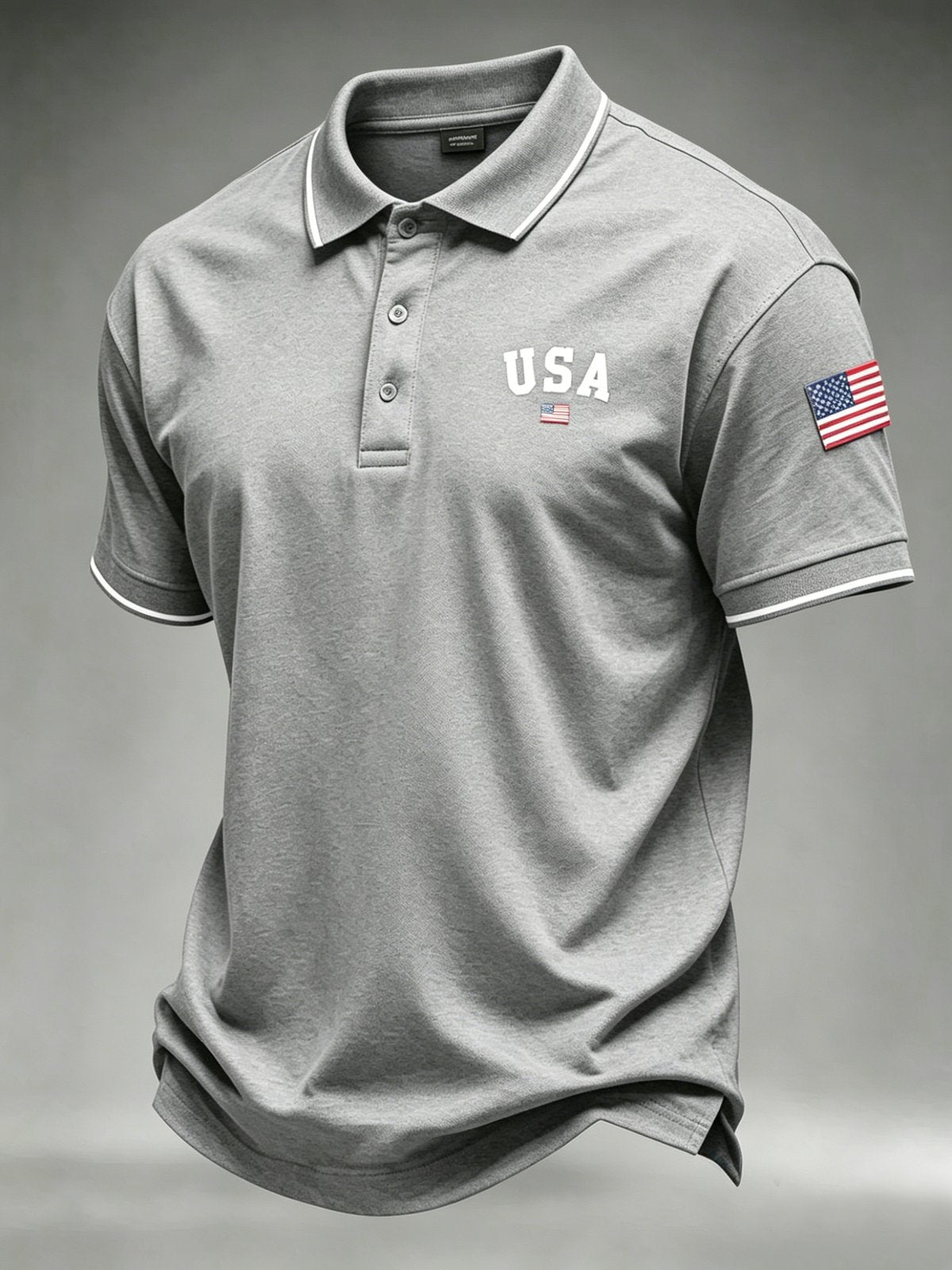 Gray USA 250th anniversary independence day men's polo shirt