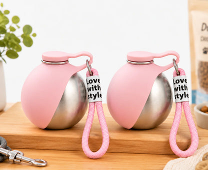 2-in-1 Leak-Proof Dog Water Bottle & Foldable Bowl