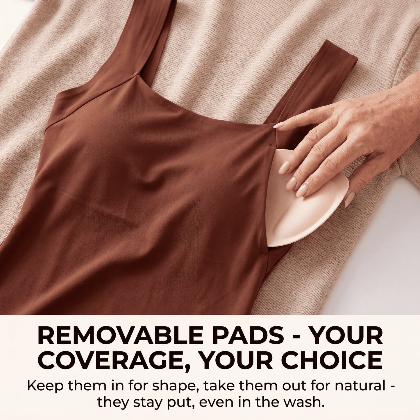 Sculpt tank removable pads your coverage your choice
