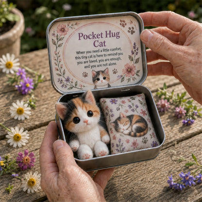 Pocket Hug Plush Keepsake Tin – Cat 2 calico kitten keepsake
