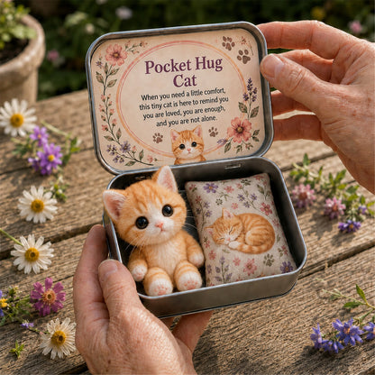 Pocket Hug Plush Keepsake Tin – Cat 3 tabby kitten mini plush