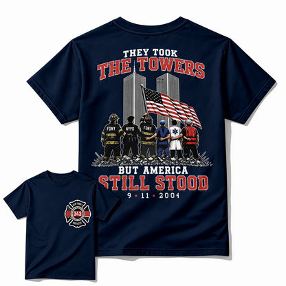 Navy 9/11 memorial patriotic first responder t-shirt