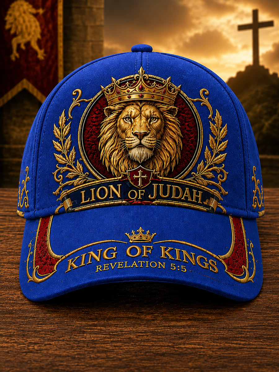 Blue Christian Lion of Judah faith baseball cap unisex