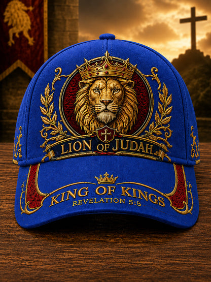 Blue Christian Lion of Judah faith baseball cap unisex