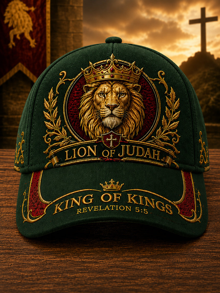 Dark Green Christian Lion of Judah unisex faith cap