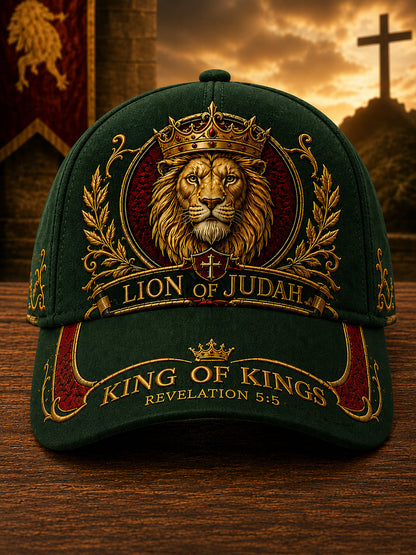 Dark Green Christian Lion of Judah unisex faith cap