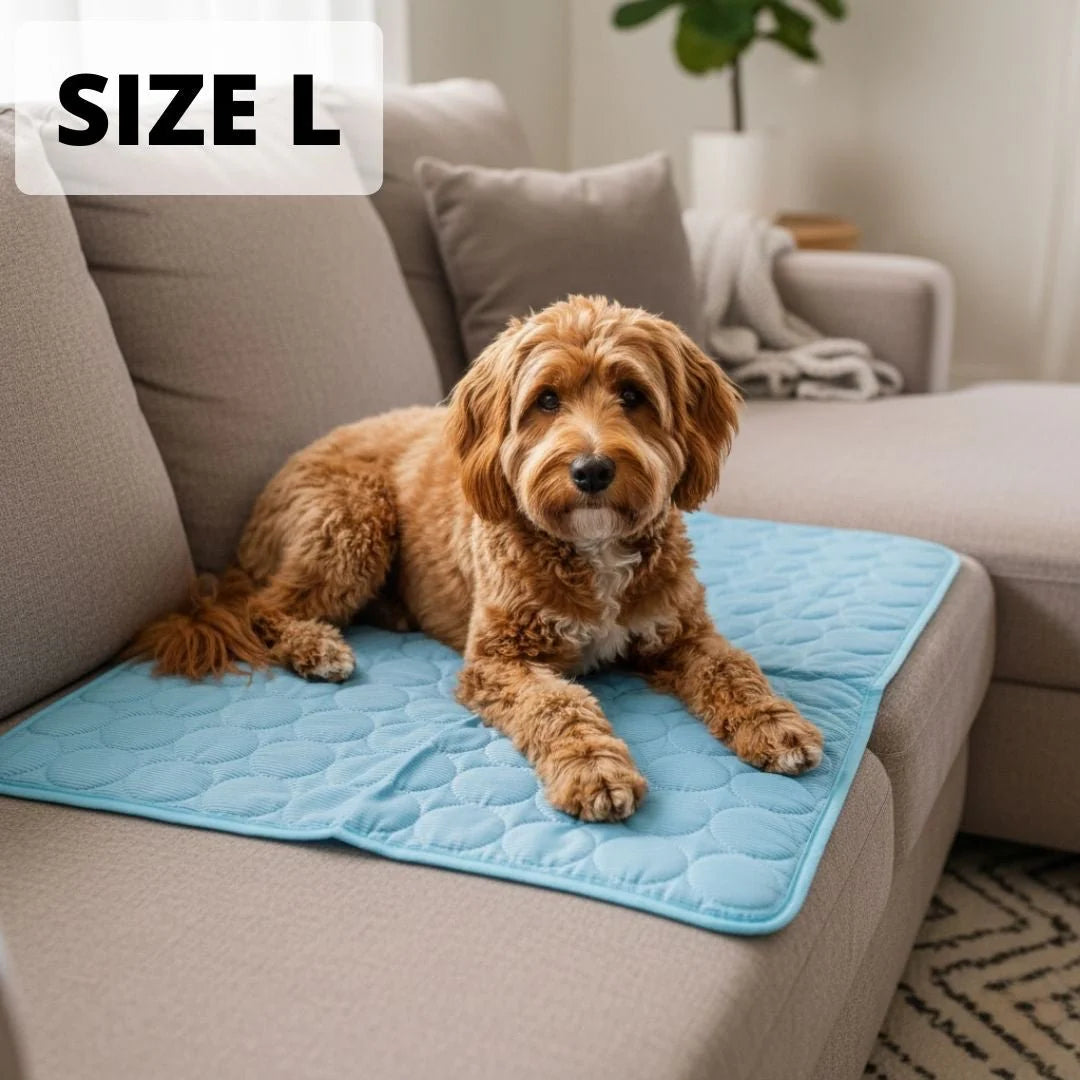 Arctic cooling dog mat beige washable pet pad