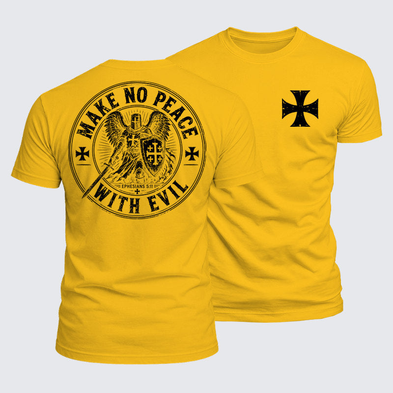 Ephesians 5:11 golden yellow Christian T-shirt with Templar cross design