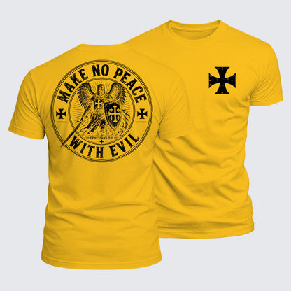 Ephesians 5:11 golden yellow Christian T-shirt with Templar cross design