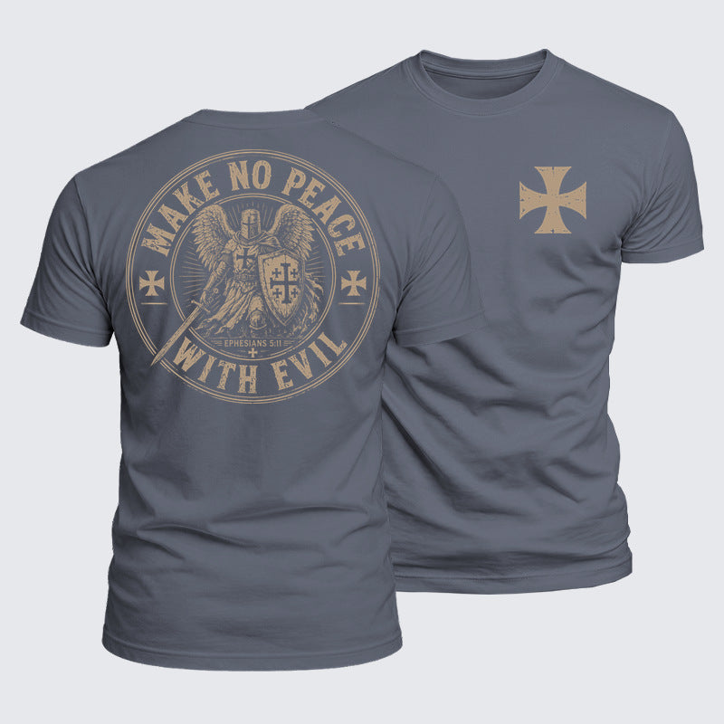 Ephesians 5:11 gray Christian T-shirt with Templar cross design