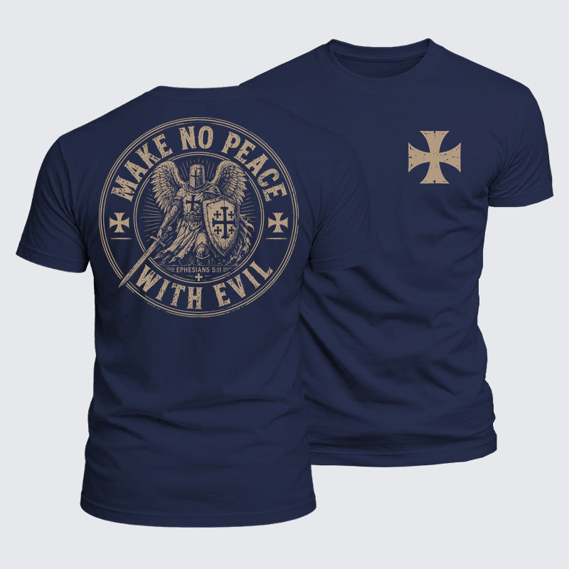 Make No Peace With Evil navy blue Christian T-shirt Ephesians 5:11