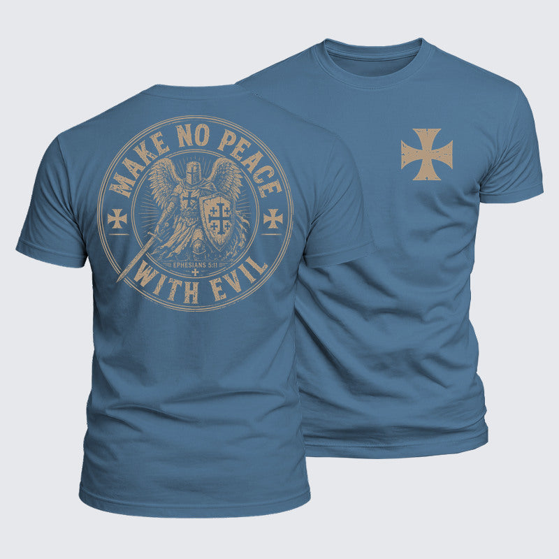 Ephesians 5:11 ocean blue Christian T-shirt with Templar cross