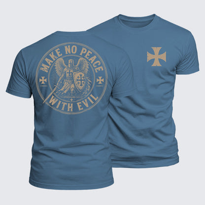 Ephesians 5:11 ocean blue Christian T-shirt with Templar cross