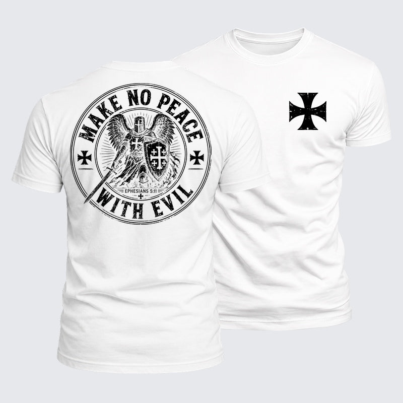 Ephesians 5:11 Christian T-shirt in white with Templar cross