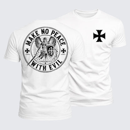 Ephesians 5:11 Christian T-shirt in white with Templar cross