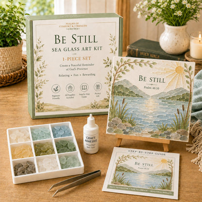 Be Still Psalm 46:10 sea glass art kit