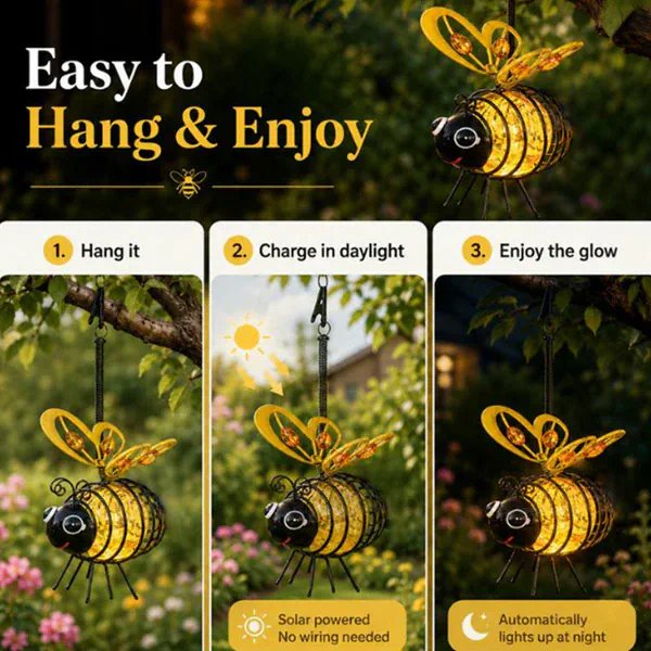 Easy to hang solar bee three step setup