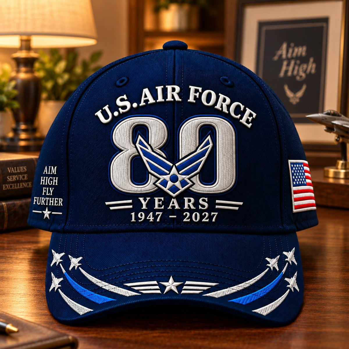 Blue Air Force 80th Anniversary heritage cap with 1947-2027 embroidery