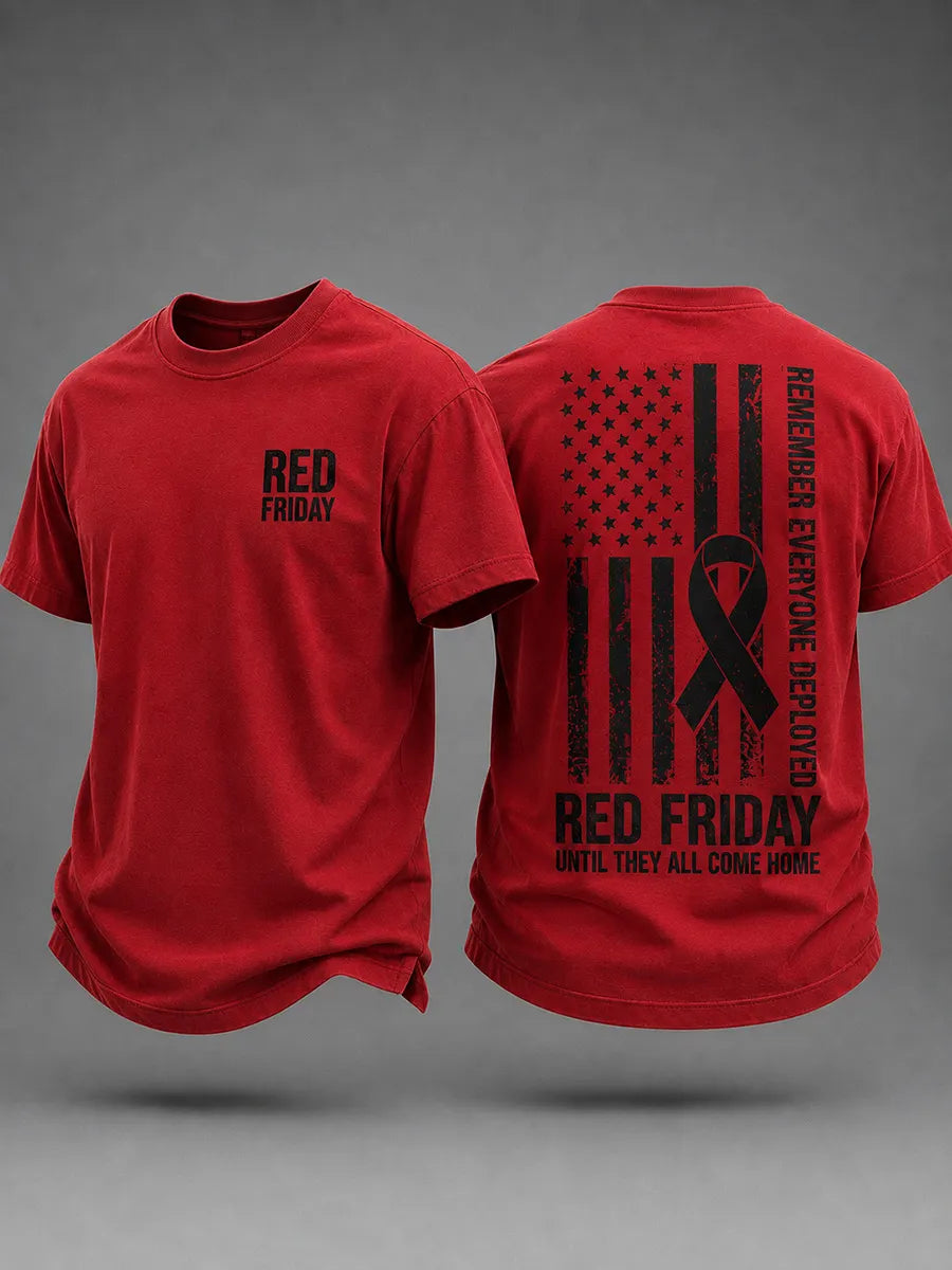 Men's Red Friday R.E.D. Remember Everyone Deployed t-shirt in red