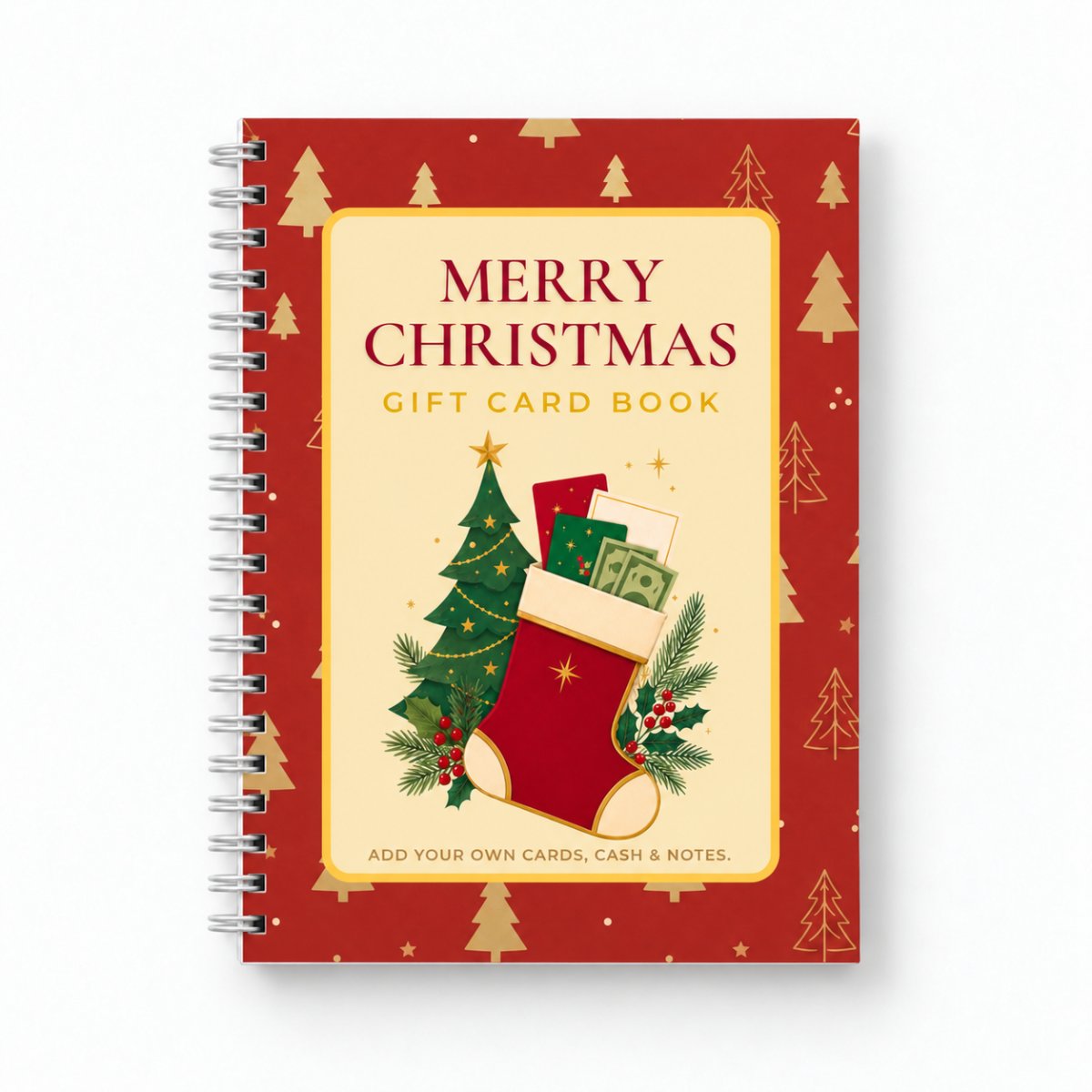 Christmas Gift Card Book For Everyone with red stocking cover