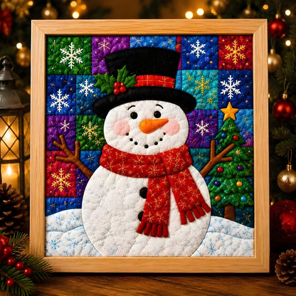 No-sew fabric art DIY kit with Snowman design