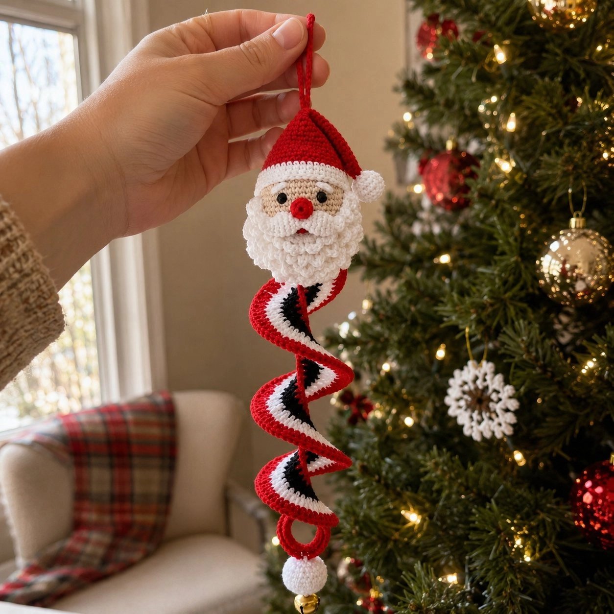 Crochet Christmas Spiral Ornament DIY Kit — Beginner Set