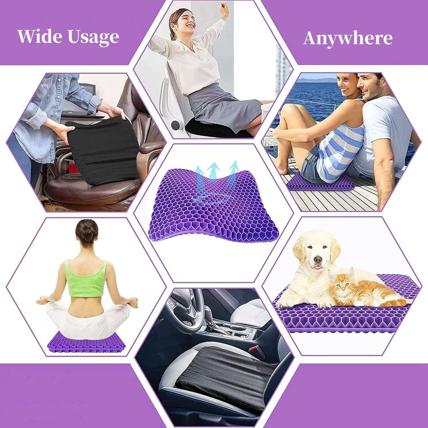 Ergonomic Silicone Gel Seat Cushion - Relief You Can Feel