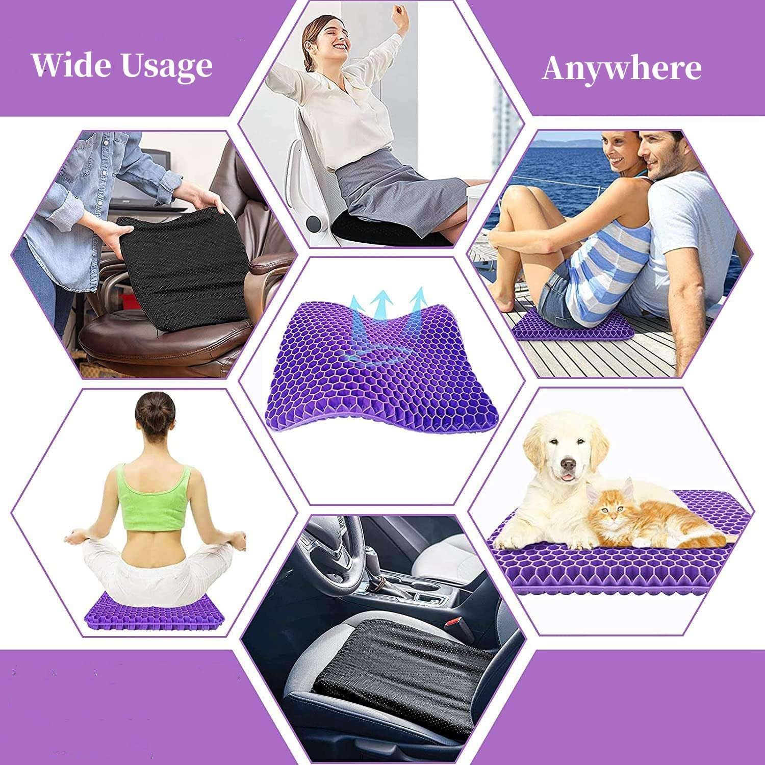 Ergonomic Silicone Gel Seat Cushion - Relief You Can Feel