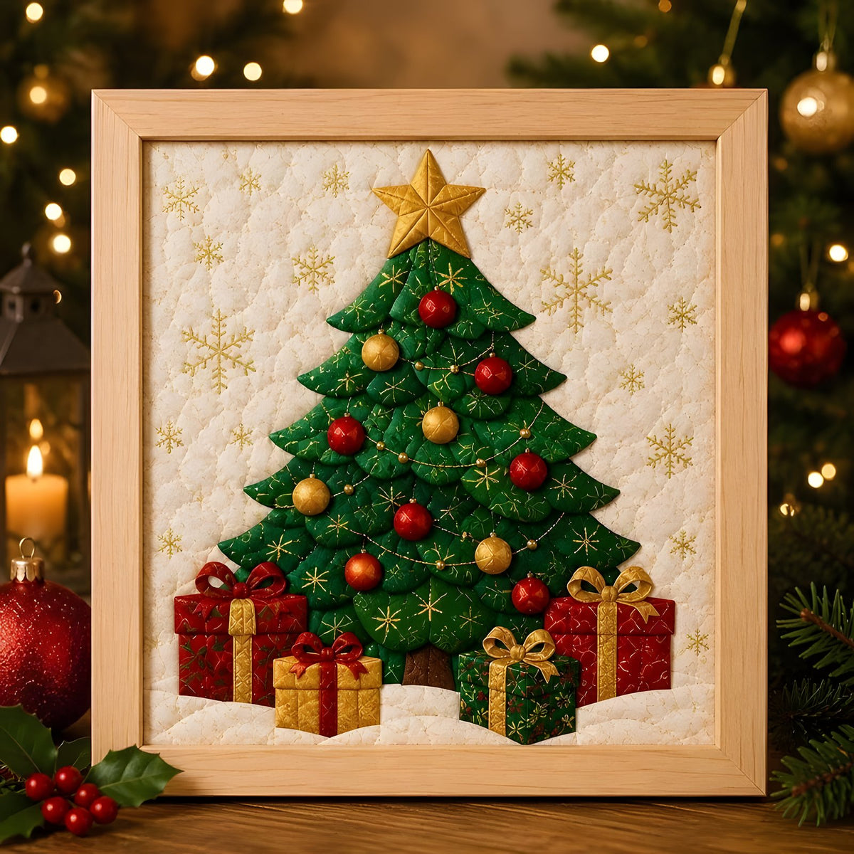 No-sew fabric art DIY kit with Christmas Tree design