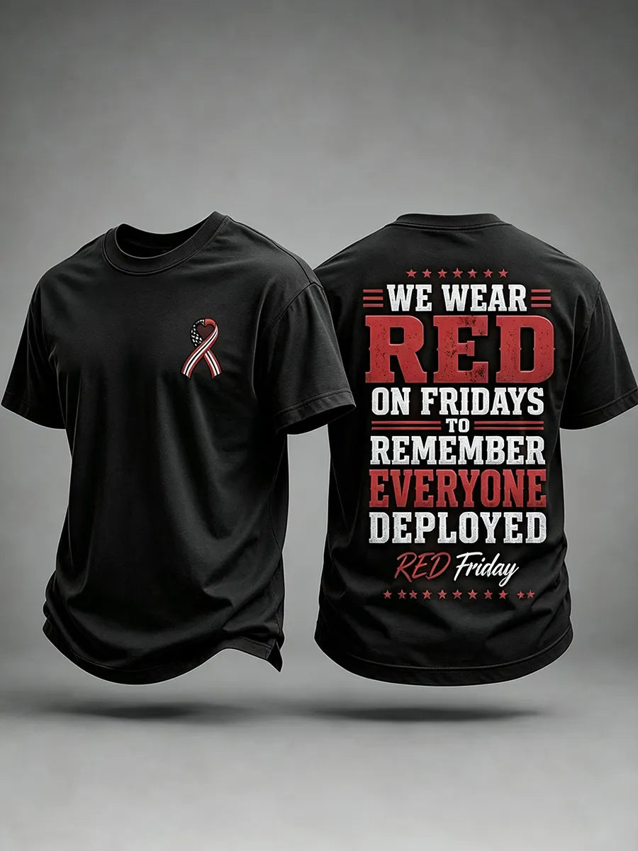 Men's R.E.D. Friday remembrance t-shirt in black patriotic support tee for veterans and military families