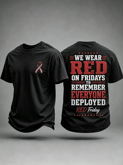 Men's R.E.D. Friday remembrance t-shirt in black patriotic support tee for veterans and military families