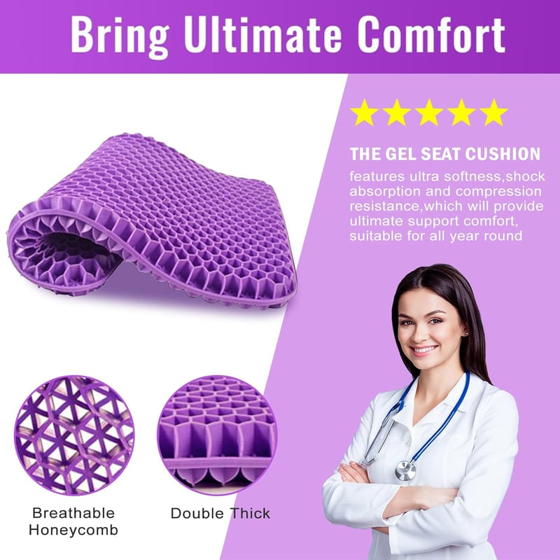 Ergonomic Silicone Gel Seat Cushion - Relief You Can Feel