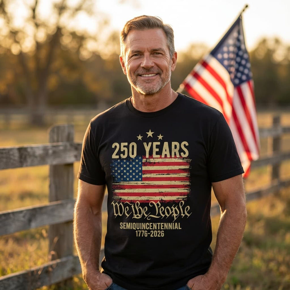 250 Years American Flag 250th Anniversary USA T-Shirt – Elivue