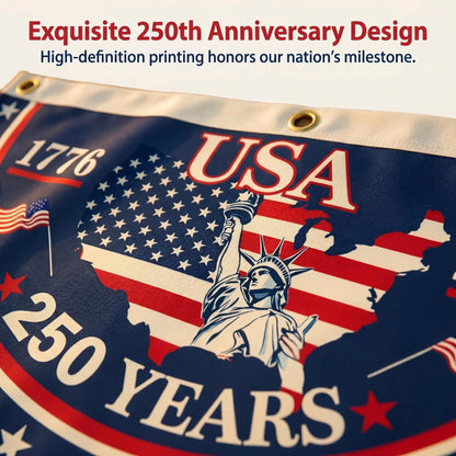 USA 250th Anniversary Half-Round Patriotic Flag