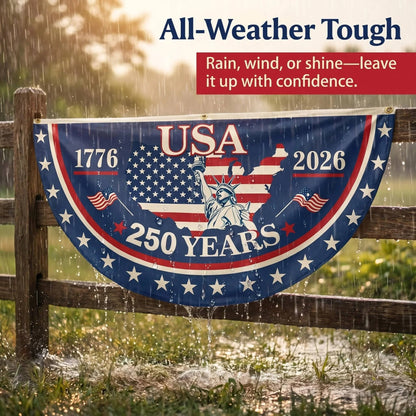 USA 250th Anniversary Half-Round Patriotic Flag