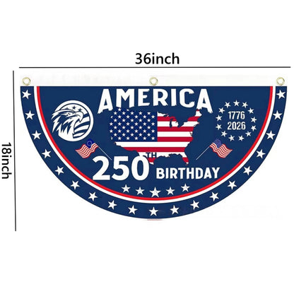 USA 250th Anniversary Half-Round Patriotic Flag