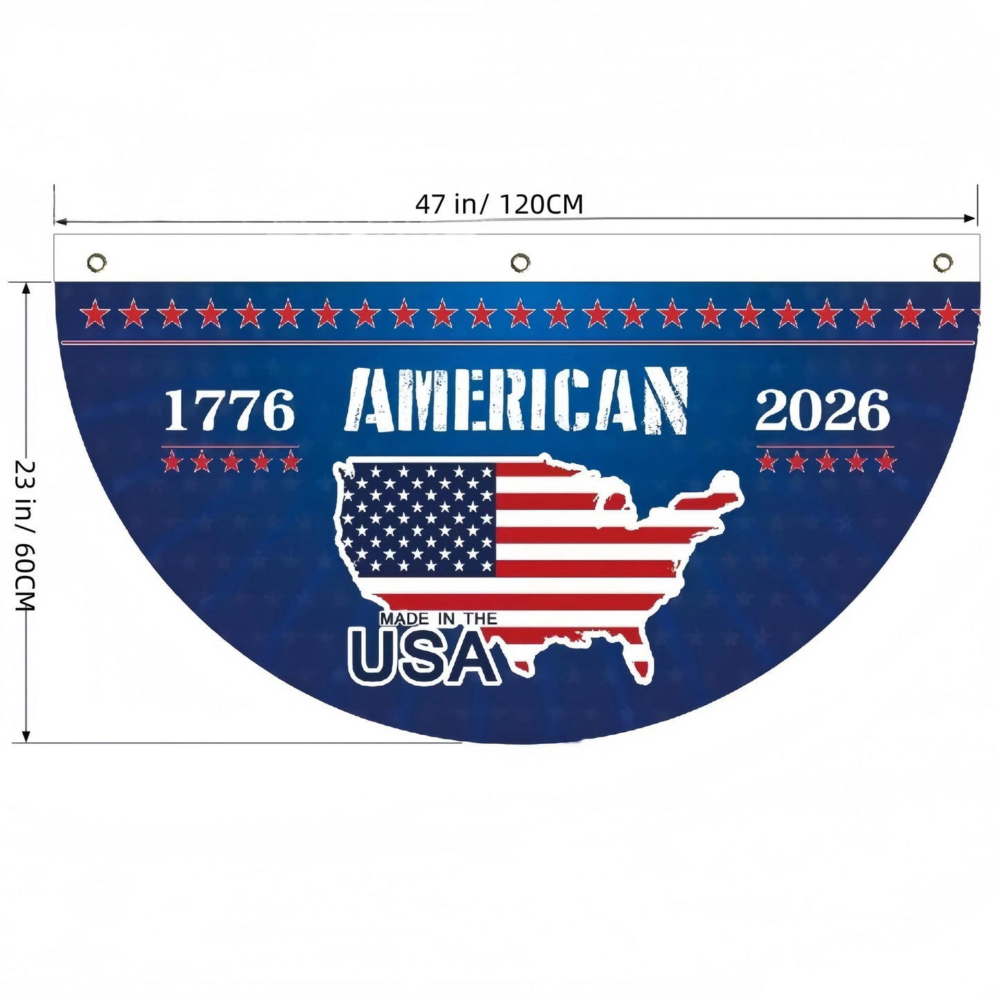 USA 250th Anniversary Half-Round Patriotic Flag