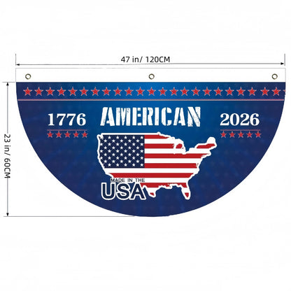 USA 250th Anniversary Half-Round Patriotic Flag