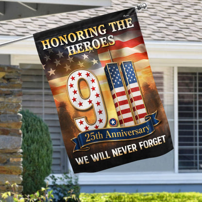 911 Patriot Day flag SIDE 1 and SIDE 2 double-sided printing comparison