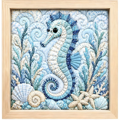 No-sew fabric art DIY kit with Seahorse design