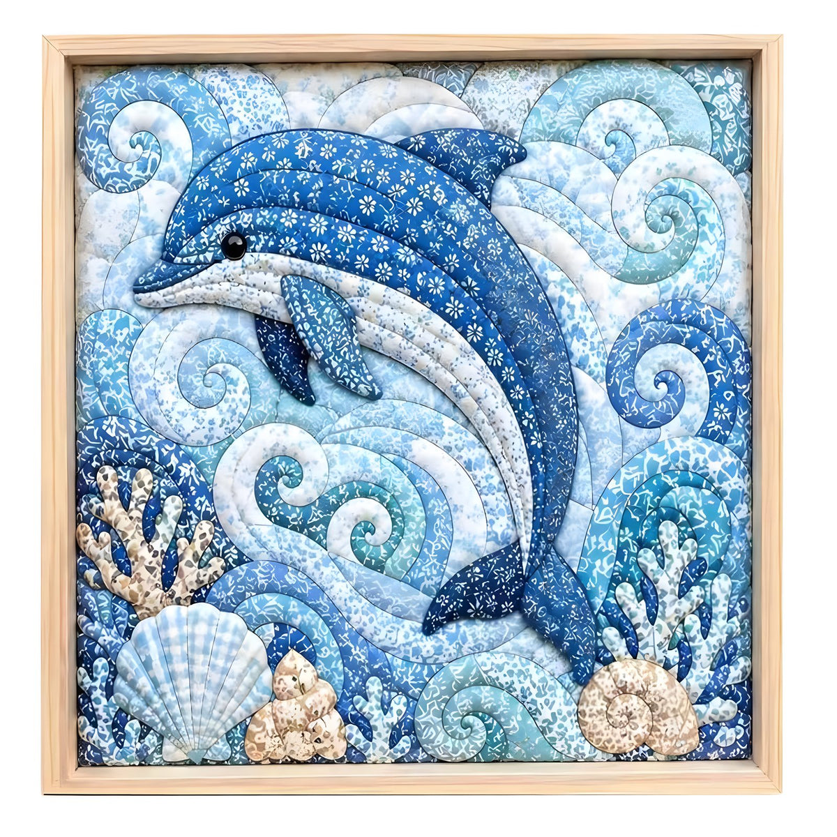 No-sew fabric art DIY kit with Dolphin design