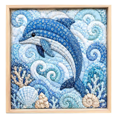 No-sew fabric art DIY kit with Dolphin design