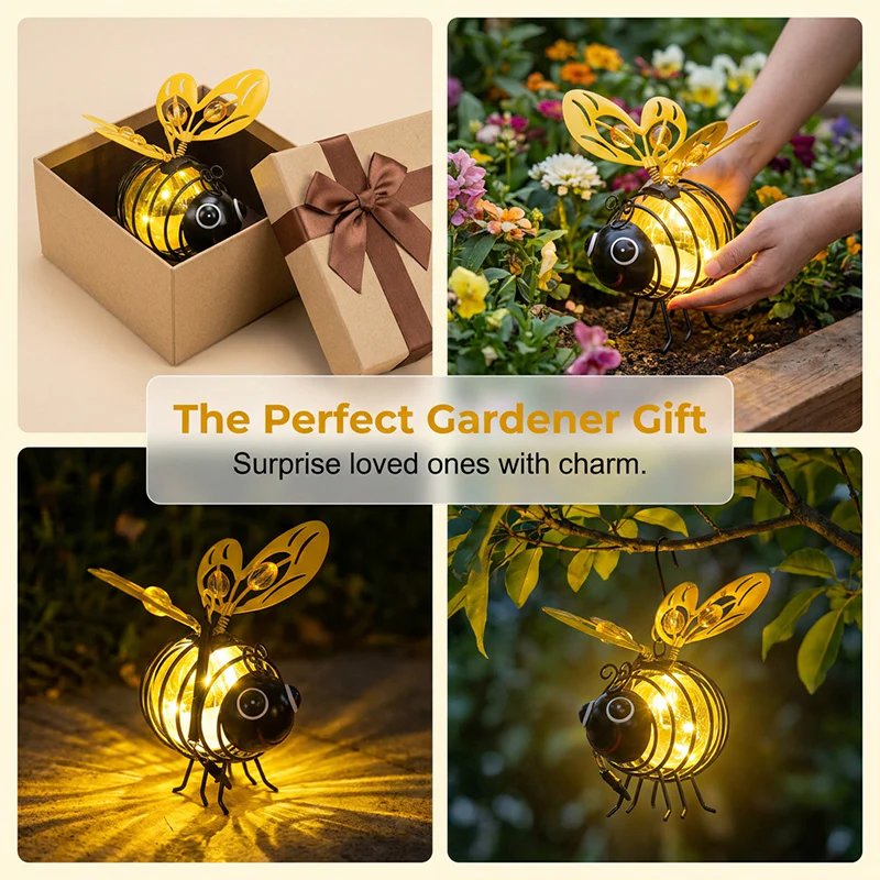 Solar bee lantern perfect gardener gift