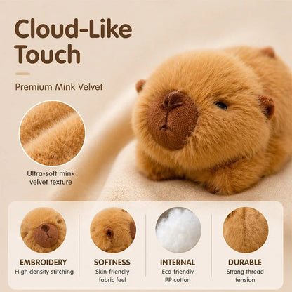 Close-up of mink velvet plush magnet showing soft fur and neat embroidery