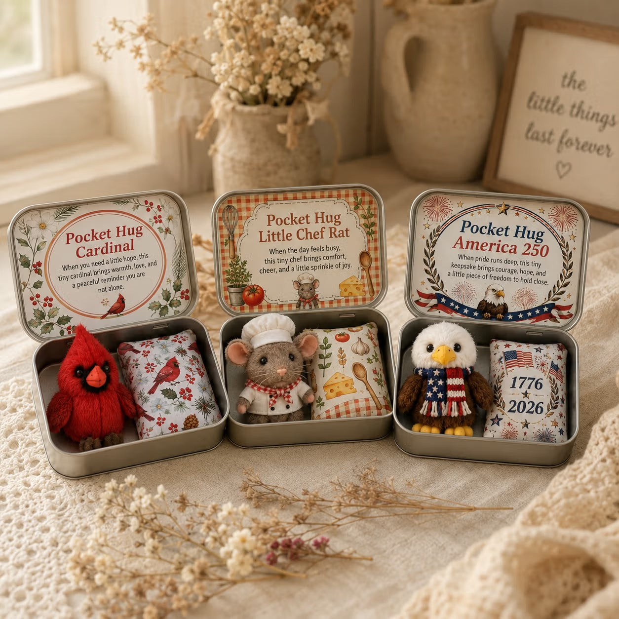 Pocket Hug Plush Keepsake Tin – Autumn Panda seasonal edition