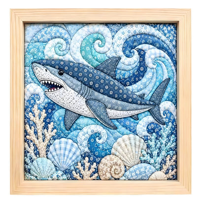 No-sew fabric art DIY kit with Shark design