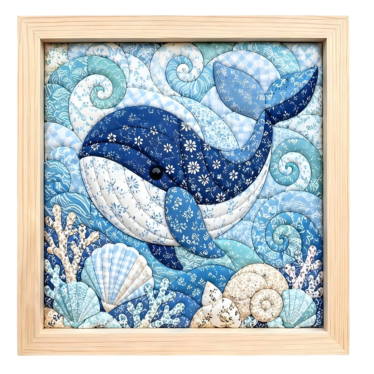 No-sew fabric art DIY kit with Whale design
