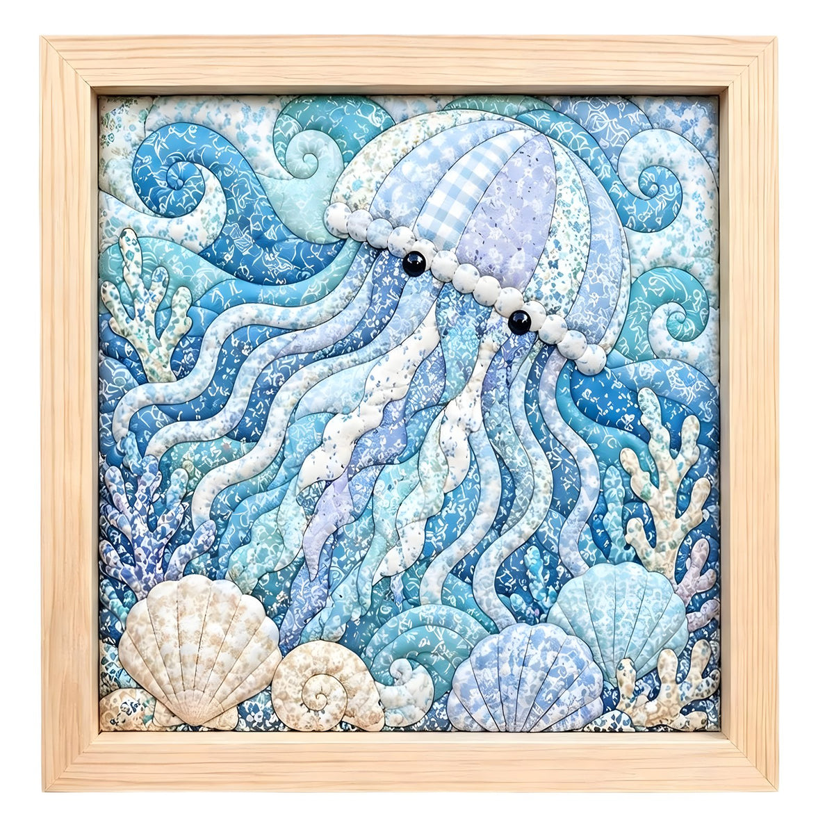 No-sew fabric art DIY kit with Jellyfish design